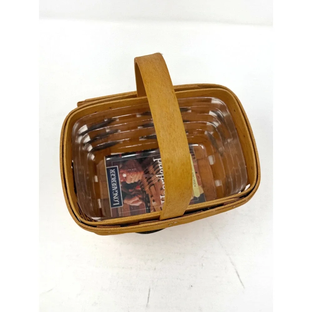 1997 Longaberger Mini Chore Basket 10758 Heartland Protector Card Handwoven USA